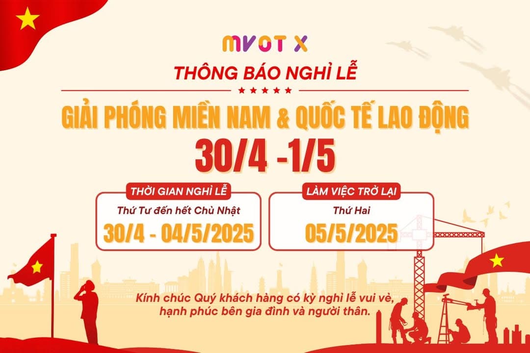 [THÔNG BÁO NGHỈ LỄ 30/4 – 1/5]