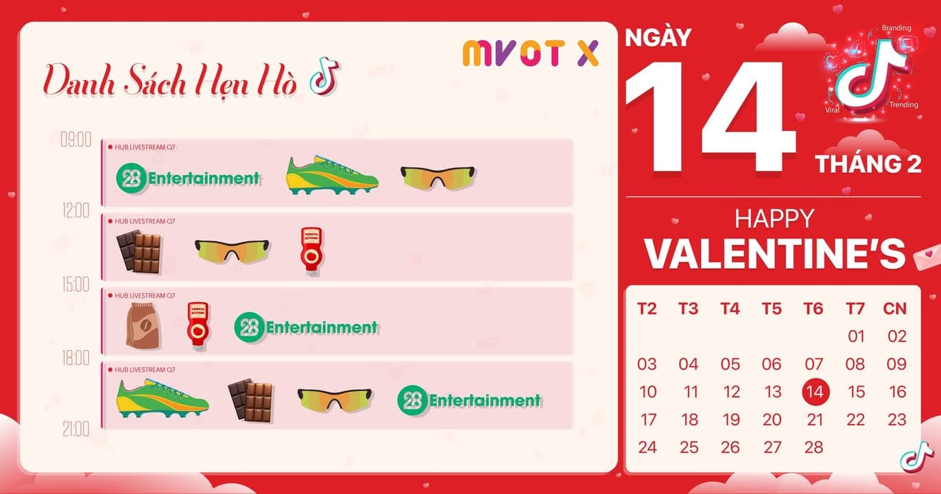 Lịch đã lên sẵn cho Valentine năm nay🥰 Ai cũng có phần 🌹