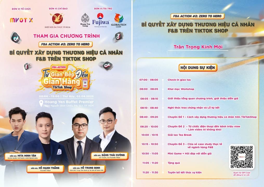 🎯 FBA ACTION #2 – WORKSHOP  BÍ QUYẾT XÂY DỰNG THƯƠNG HIỆU CÁ NHÂN F&B TRÊN TIKTOK SHOP!