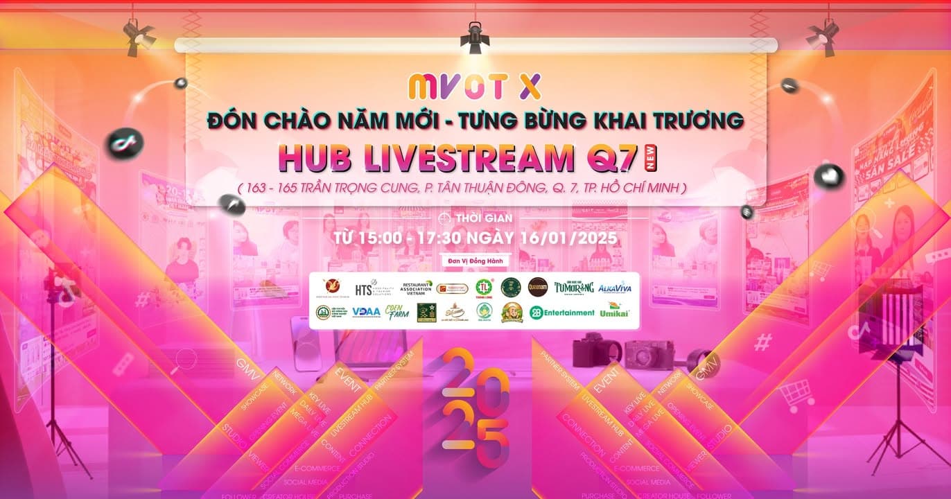 🎉 MVOT X ĐÓN CHÀO NĂM MỚI - TƯNG BỪNG KHAI TRƯƠNG HUB LIVESTREAM CHI NHÁNH Q7 🎉