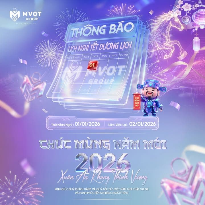 ✨🎉 THÔNG BÁO NGHỈ TẾT DƯƠNG LỊCH & CHÚC MỪNG NĂM MỚI 2026 🎉✨
