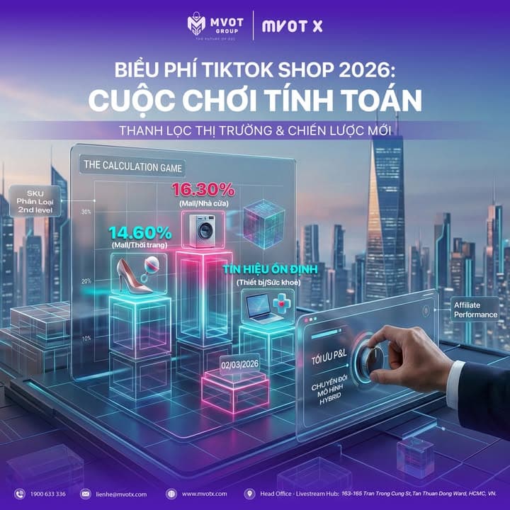BIỂU PHÍ TIKTOK SHOP 2/3/2026: CUỘC CHƠI CHỈ DÀNH CHO NHỮNG BRAND BIẾT "TÍNH TOÁN"