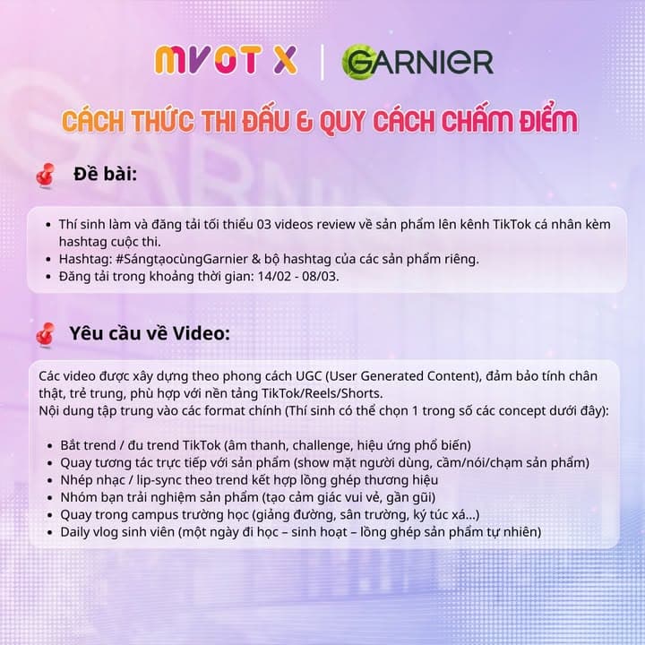 📢 CHÍNH THỨC KHỞI ĐỘNG “SÁNG TẠO CÙNG GARNIER” 🎬✨